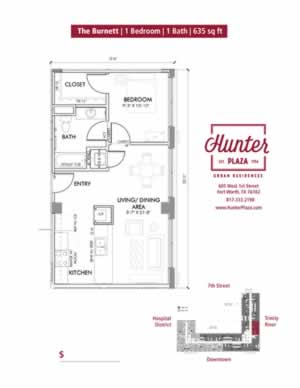 The Burnett | 1 Bedroom | 1 Bath | 635 sq ft*